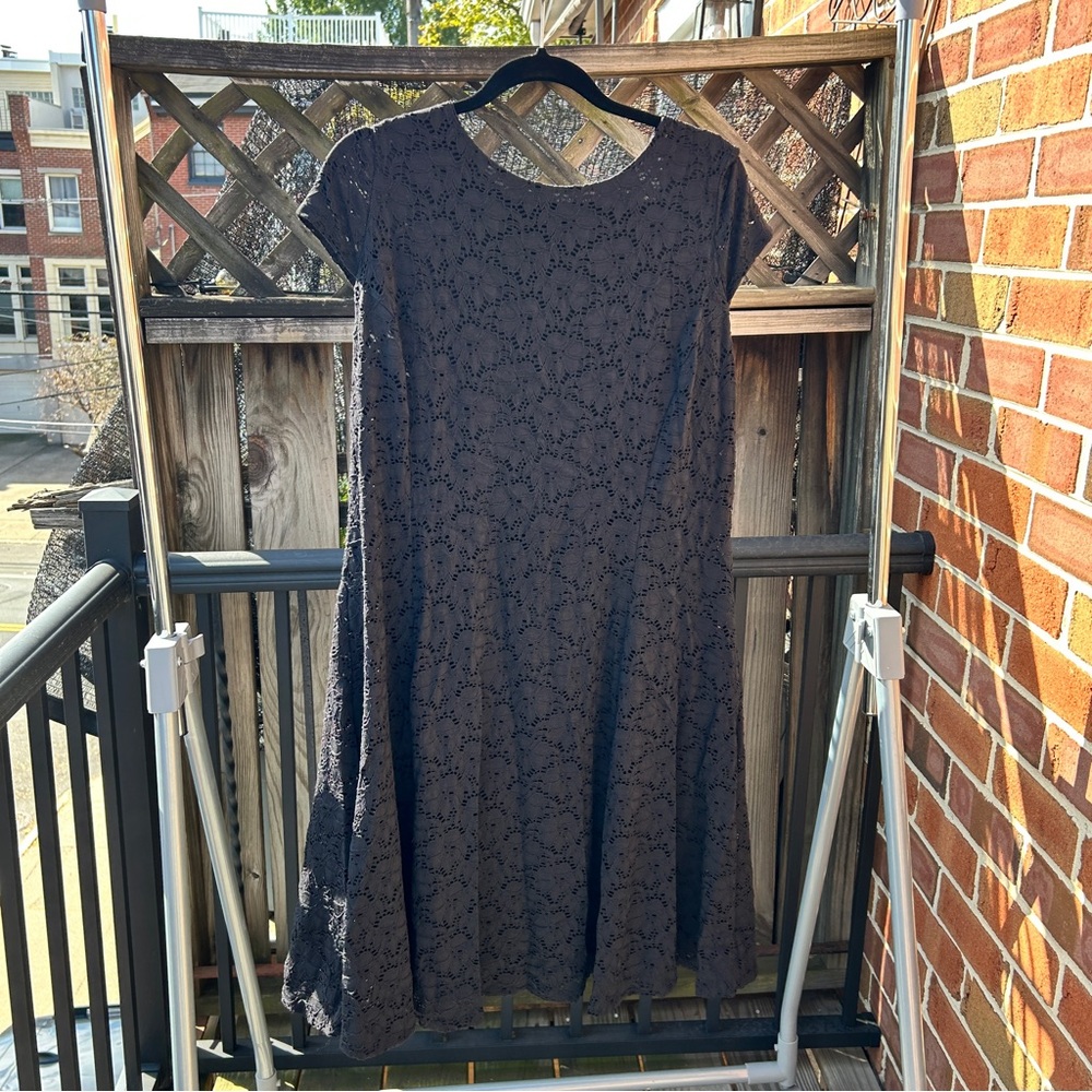 Alfani Black Lace Overlay Plus Dress 14W